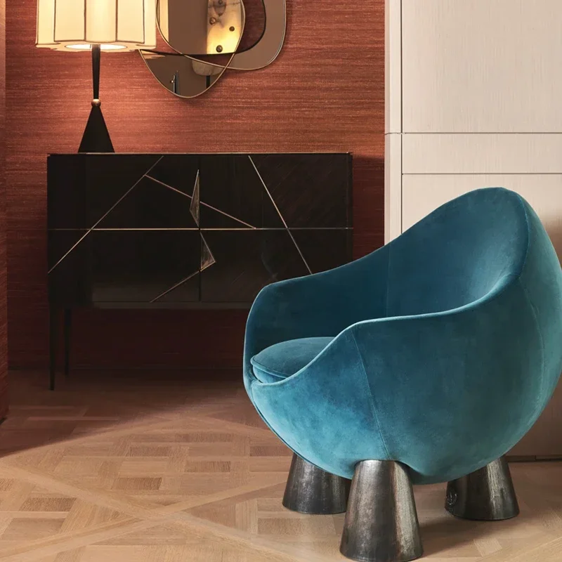

Современный креативный круглый ретро Tangyuan одиночный диван вилла отель гостиная кресло для отдыха