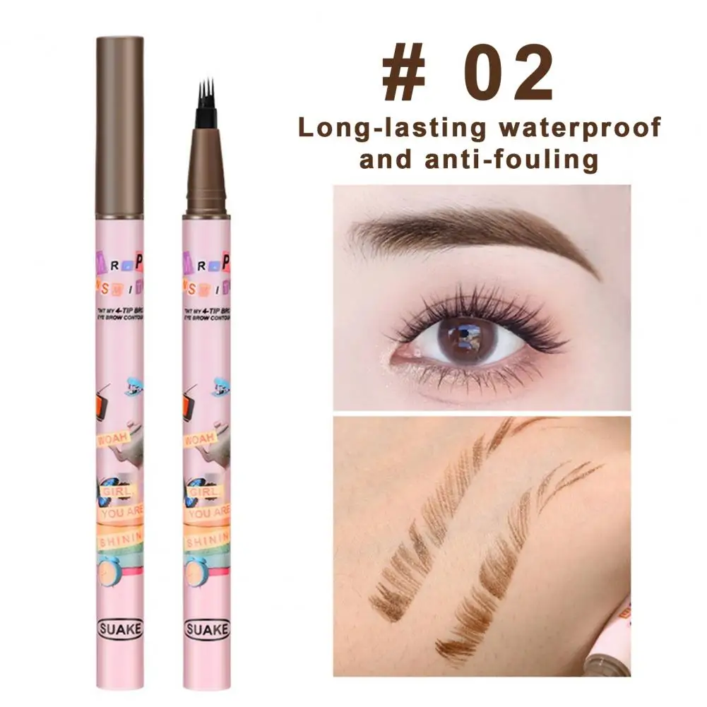 Microblading Eyebrow Tattoo Pen  Waterproof 4 Fork Tip Long Lasting Professional Fine Sketch Enhance Stencil Eye Brows Pencil