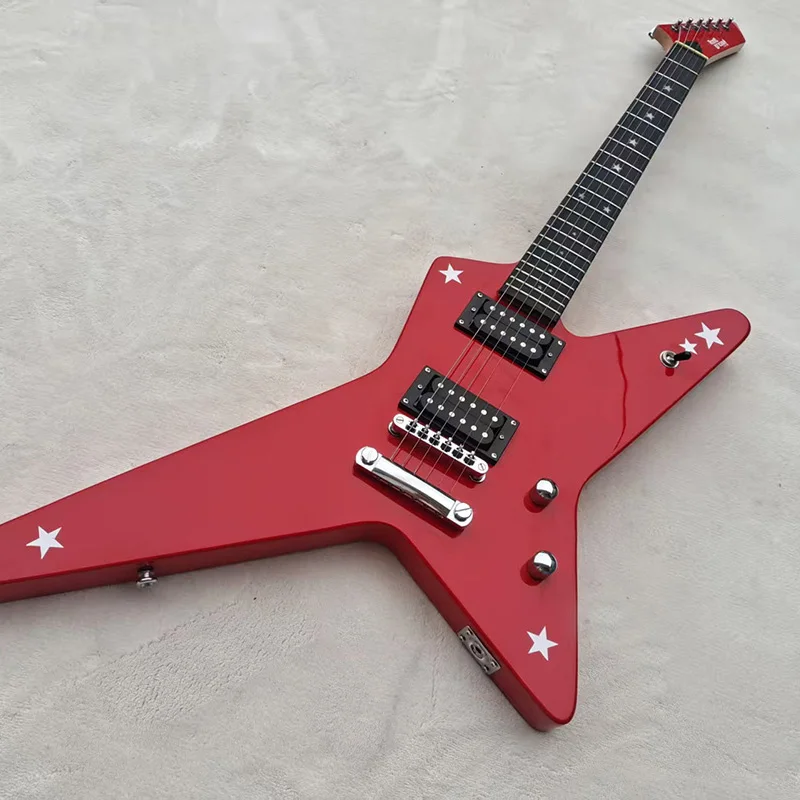 

High quality electric guitar with maple neck and peach blossom heart body. In stock, orders can be shipped immediately