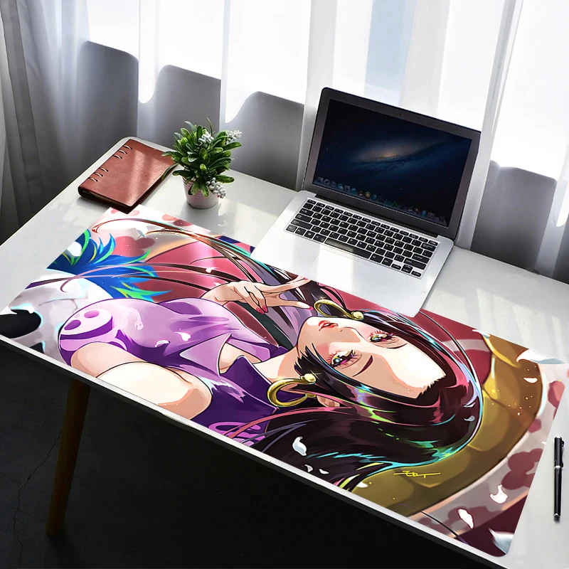

Mouse Pad Laptop Rubber Extended Desktop Mat Computer Gamer HD Mousepad PC One Piece Boa Hancock Gaming Accessories Keyboard Pad
