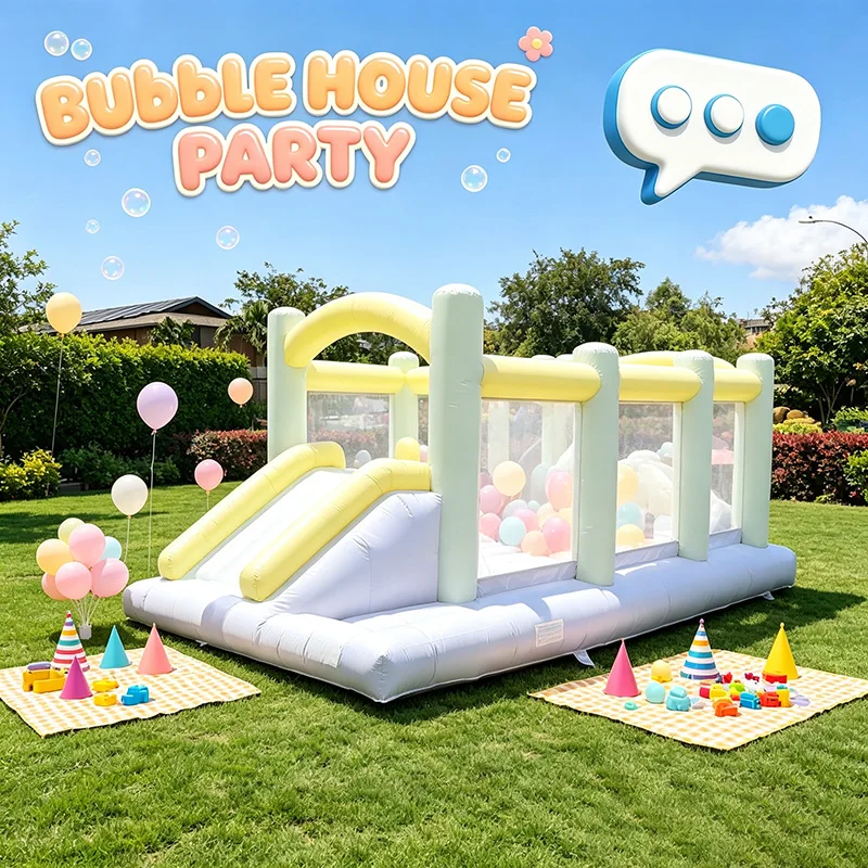 Solid Color Mini Inflatable Obstacle Course, Commercial PVC Bounce Slide Pool Easy Setup for Indoor Kids Party Game Activities