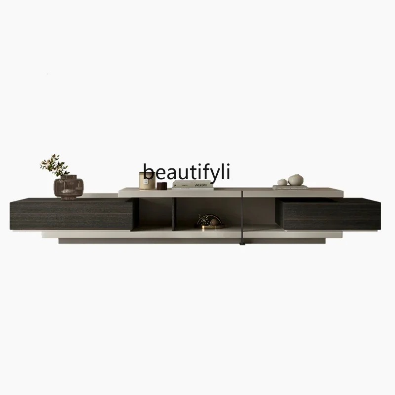 

LItalian Retractable TV Cabinet and Tea Table Combination Simple Living Room Nordic Style