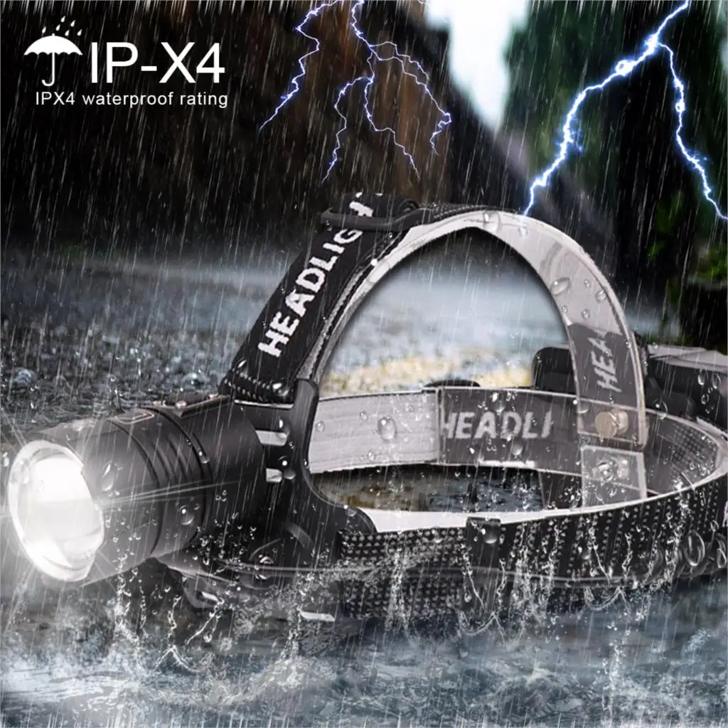 3 Modes XHP-70.2 Led Headlamp Fishing Camping Headlight High Power Lantern Head Lamp Zoomable USB Torches Flashlight 18650