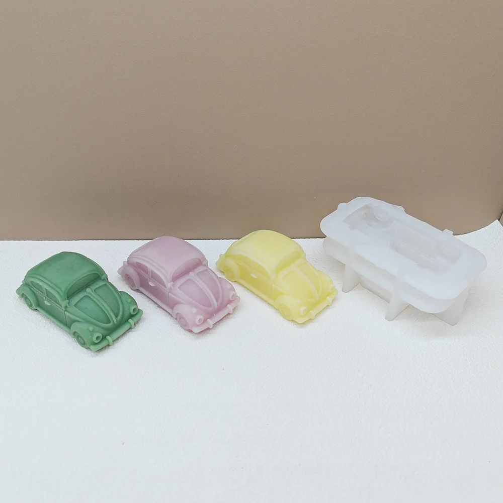 Cute Beetle Car Candle Mold Classic Nostalgic Beetle Car Aroma Candle Silicone Moulds