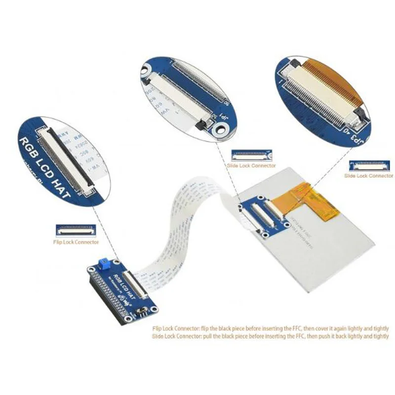 Raspberry pi interface dpi de 5 polegadas tela ips 800*480 pixels taxa de atualização max 60hz para pi 2b/3b/4b/zero/zero w