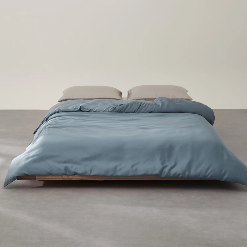 1pc Cal King Duvet Cover Luxury Silky Lyocell Fiber Solid Blue Quilt Cover Summer Cooling Hot Sleeper Bedding 264*228cm/104*90in