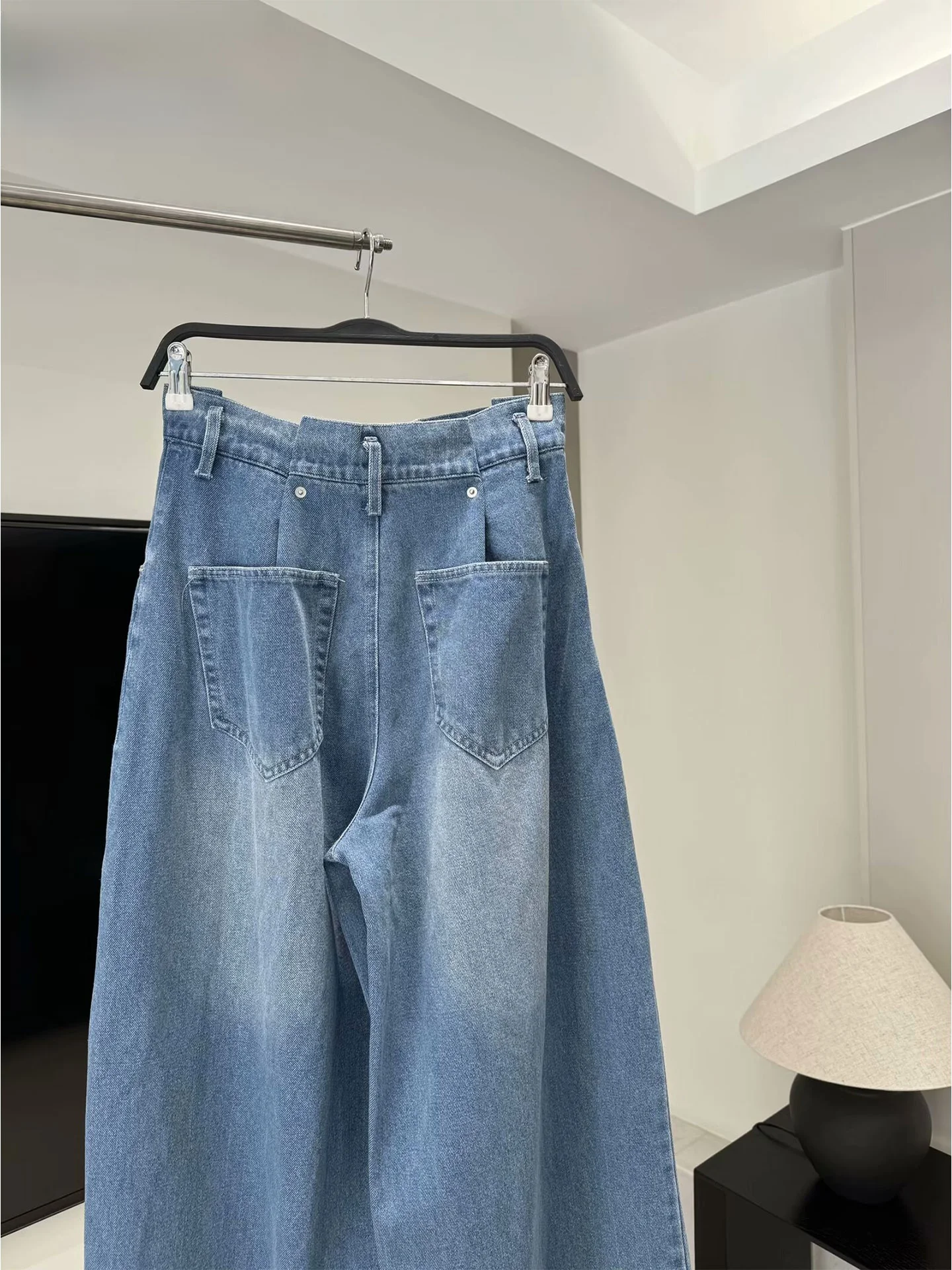 

ZAPRHA High Waist Wide Leg American Sle Denim Pants Women Loose Drapey Summer New Arrival Blue Jeans Long Trousers