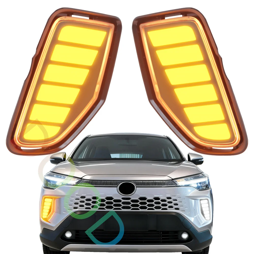 

Автомобильные противотуманные фары для переднего бампера, подходят для Toyota Corolla Cross 2022-2026, дневные ходовые огни, указатели поворота, аксессуары.