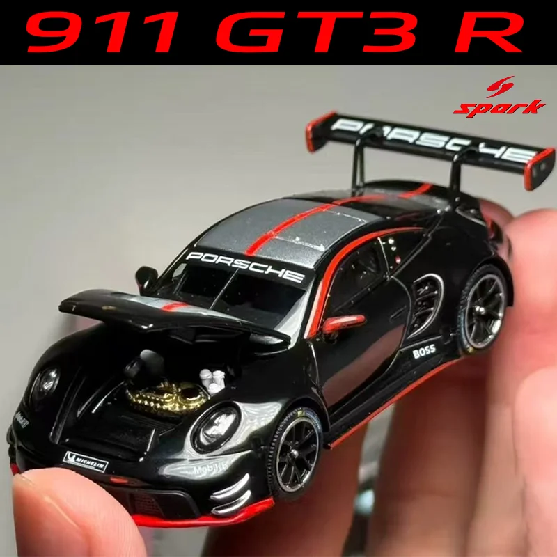 Sparky 1/64 911 GT3 R 24-uurs Spa-Francorchamps Legering Motorvoertuig Diecast Modellen Auto Speelgoed Collectie Jongen Kerstcadeaus
