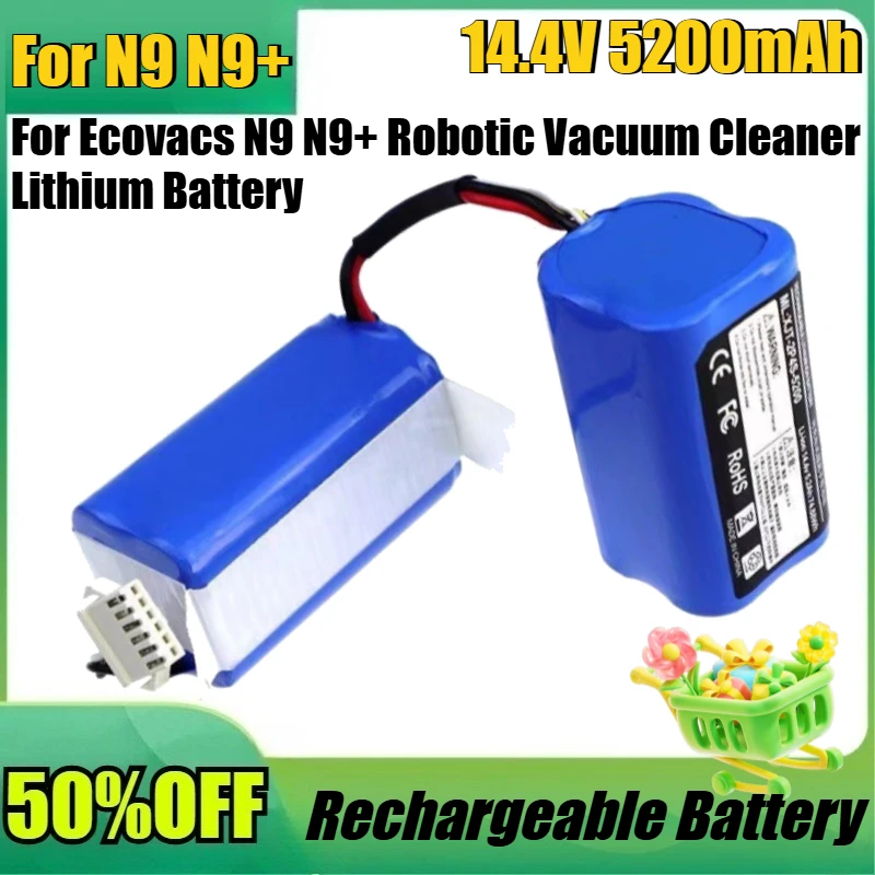 

New High Quality for Ecovacs N9 N9+ Robotic Vacuum Cleaner Lithium Battery Accessories DVX45 K10 K20 Floor Scrubber Battery