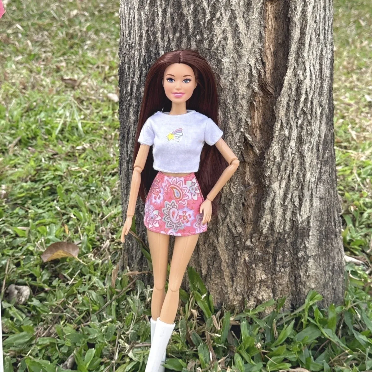 30cm 패션 긴 머리 BABI 공주 인형 스파이스 소녀 티셔츠 + 스커트 세트 소녀 놀이 집 장난감 1/6 BJD 관절 움직일 수있는 드레스 인형