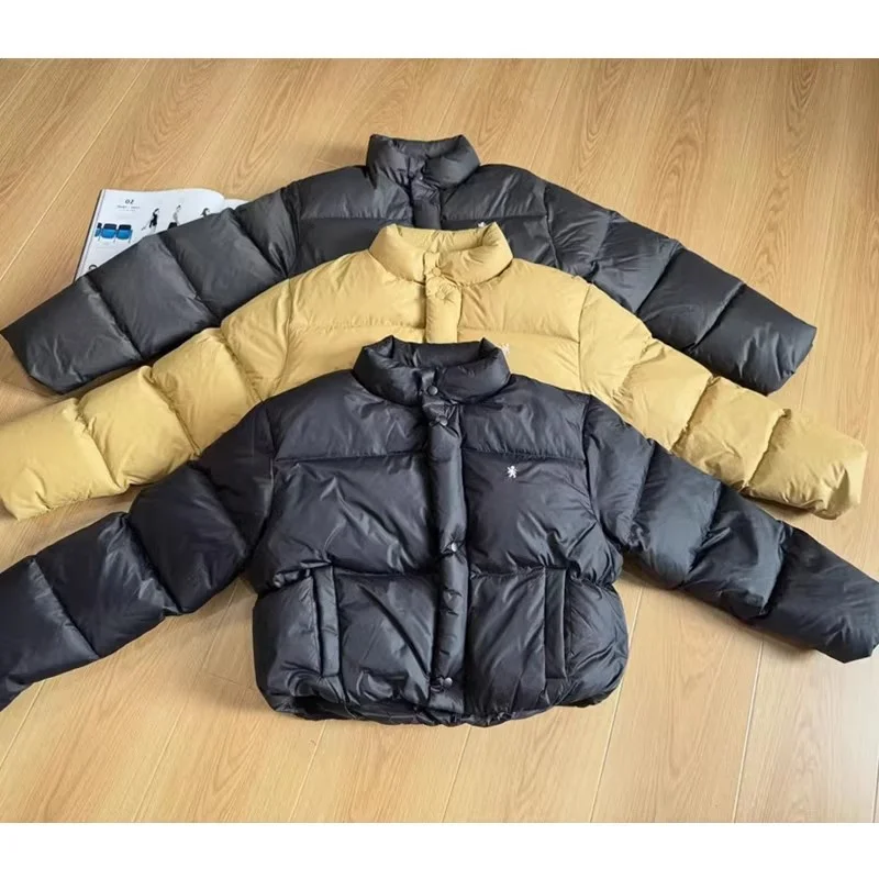 

Warm High Waist Stand Collar Women's down Jacket Gymphlex Trendy Brand Autumn Winter Color with Pocket Loose Fit