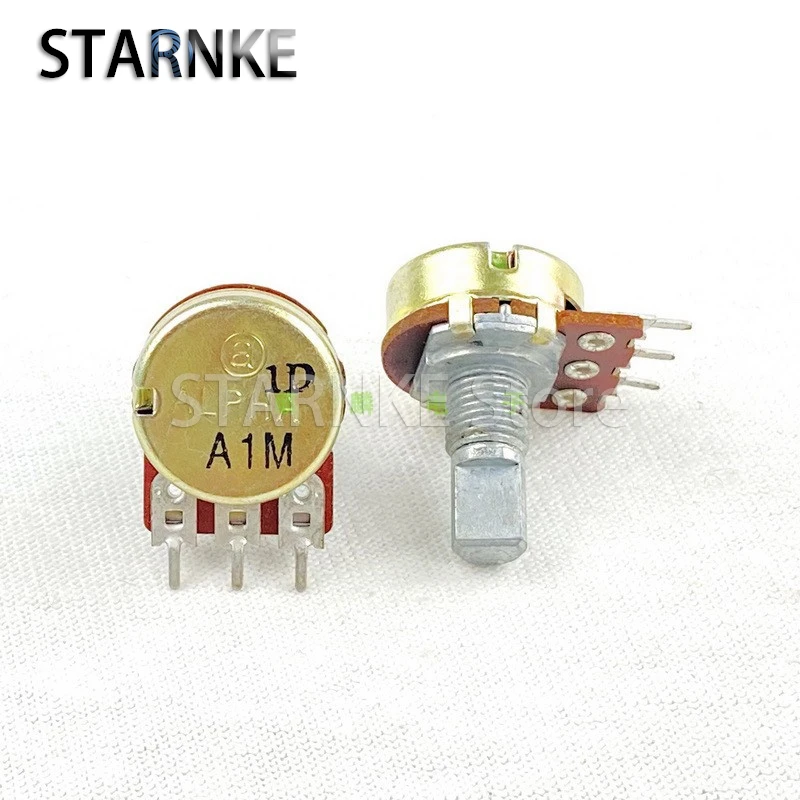 2PCS A1M 16 Type 3-Pin single-joint Speaker Amplifier Audio Volume Potentiometer 15MM Half D-shaped Shaft