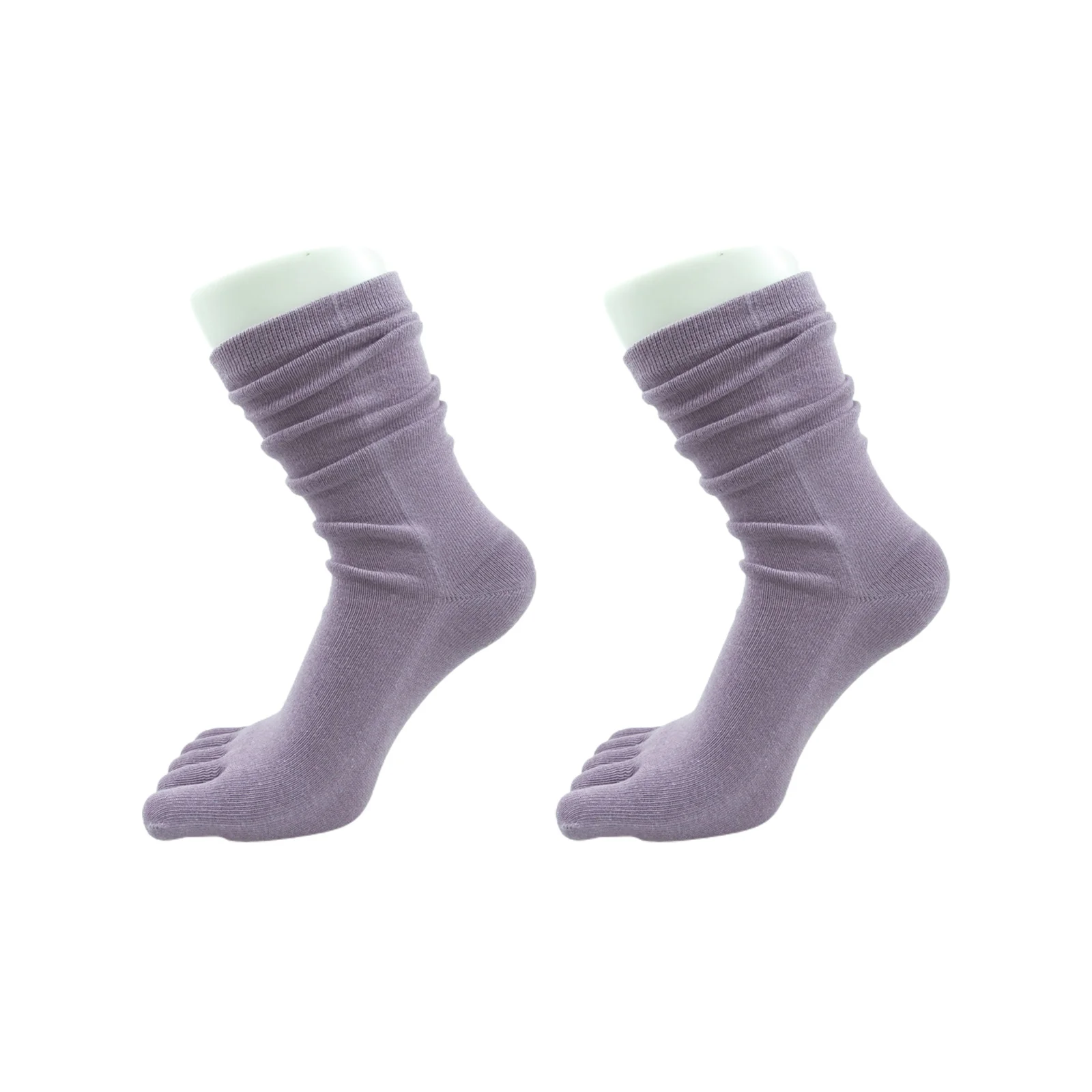 Ten-color versatile long toe socks set (lilac/yellow/dark green/coffee/pink/orange/red/purple/black/light green)