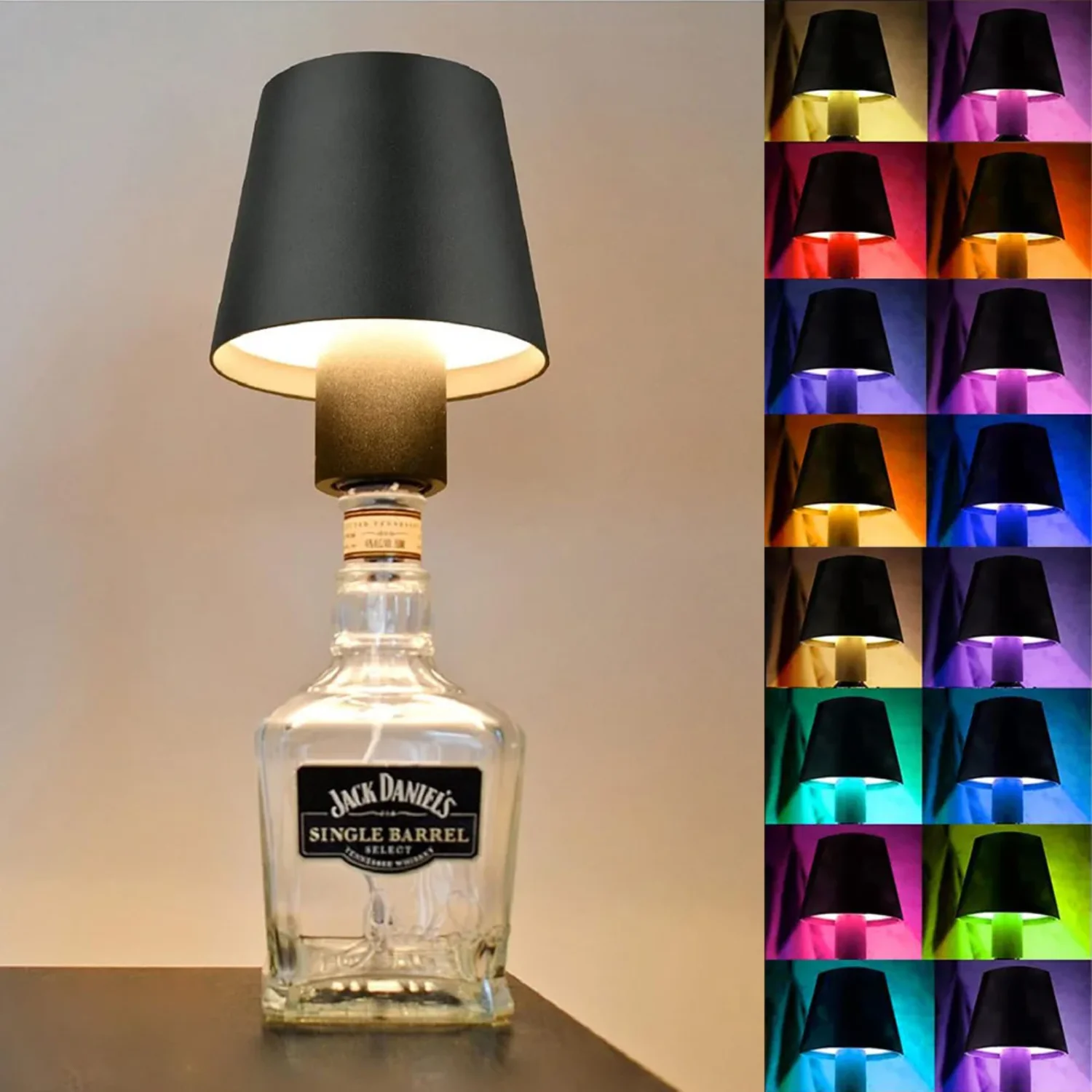 Portable Dimmable Wine Bottle Lamp Touch Wireless Desk Lamps  Rechargeable LED Table Lamp RGB Atmosphere Night Lights