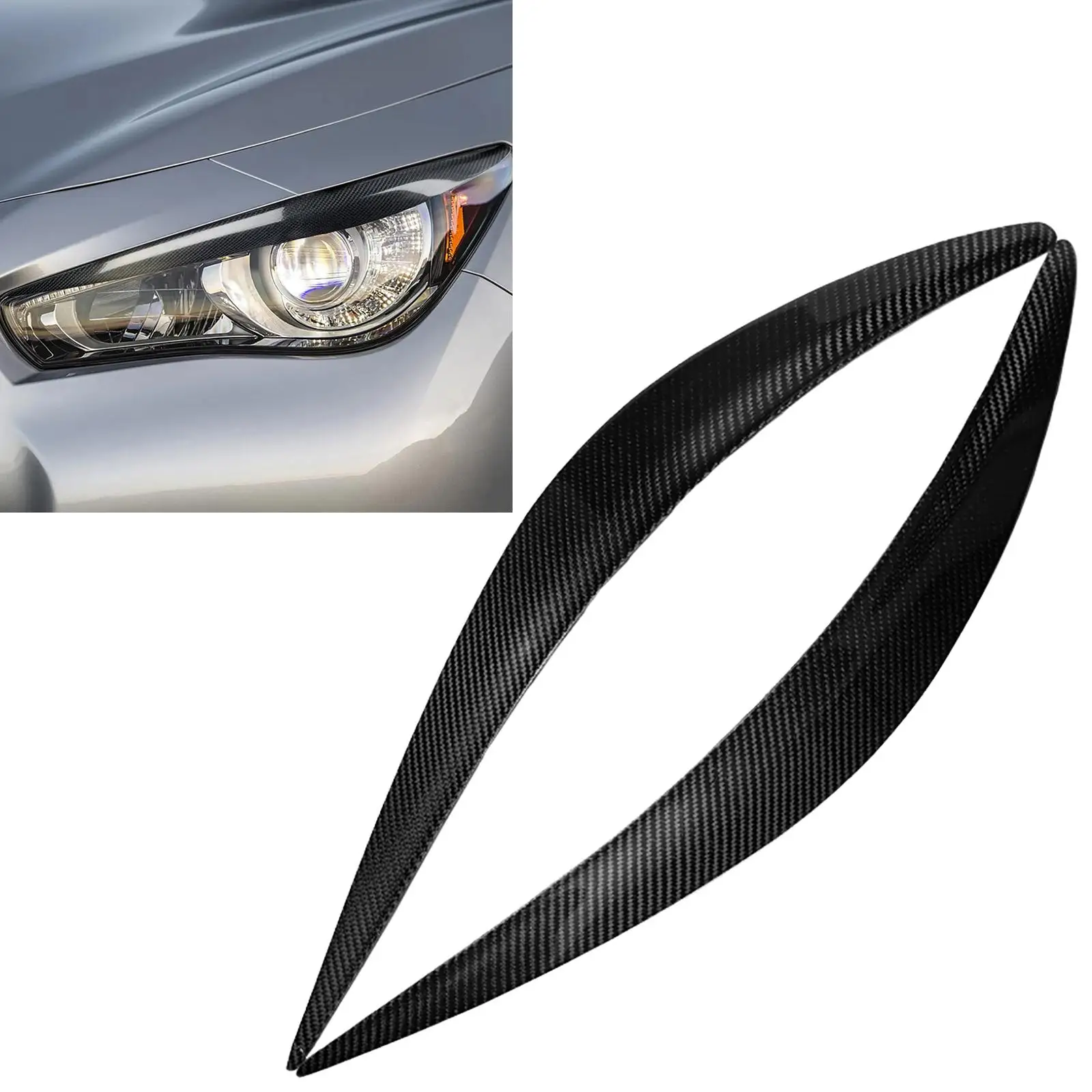 Headlight Eyelid Strip Trim for Q50 Spare Parts Easy to Install Replacement image 3