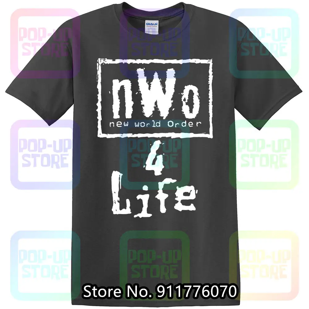 NWO (New World Order 4 Life) Men's Large Black T-Shirt (bin F)