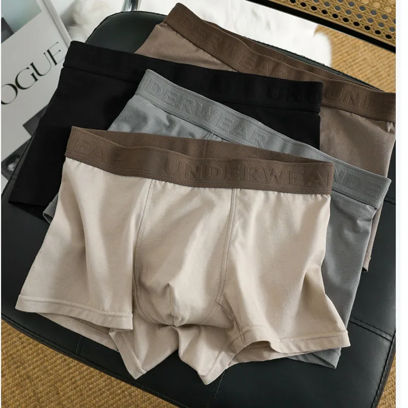 10pcs Men's Cotton Underwear Retro Flat Angle Pants Comfortable Breathable mid Waist Pure Cotton Boxer Shorts Male Innerwear