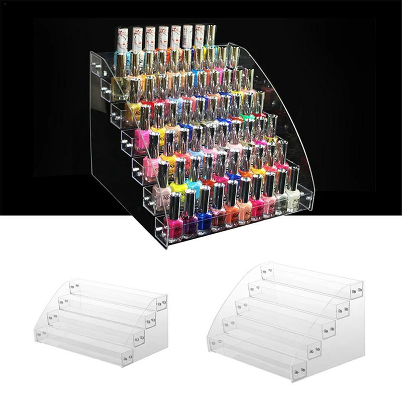 2/3/4/5/6/7 Tiers Acrylic Nail Polish Lipstick Stand Display Rack Holder Makeup Organizer