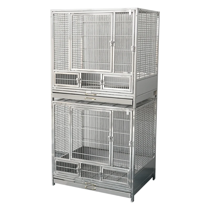 

304 stainless steel parrot cage large split double-layer bird cage luxury villa home breeding cage large space