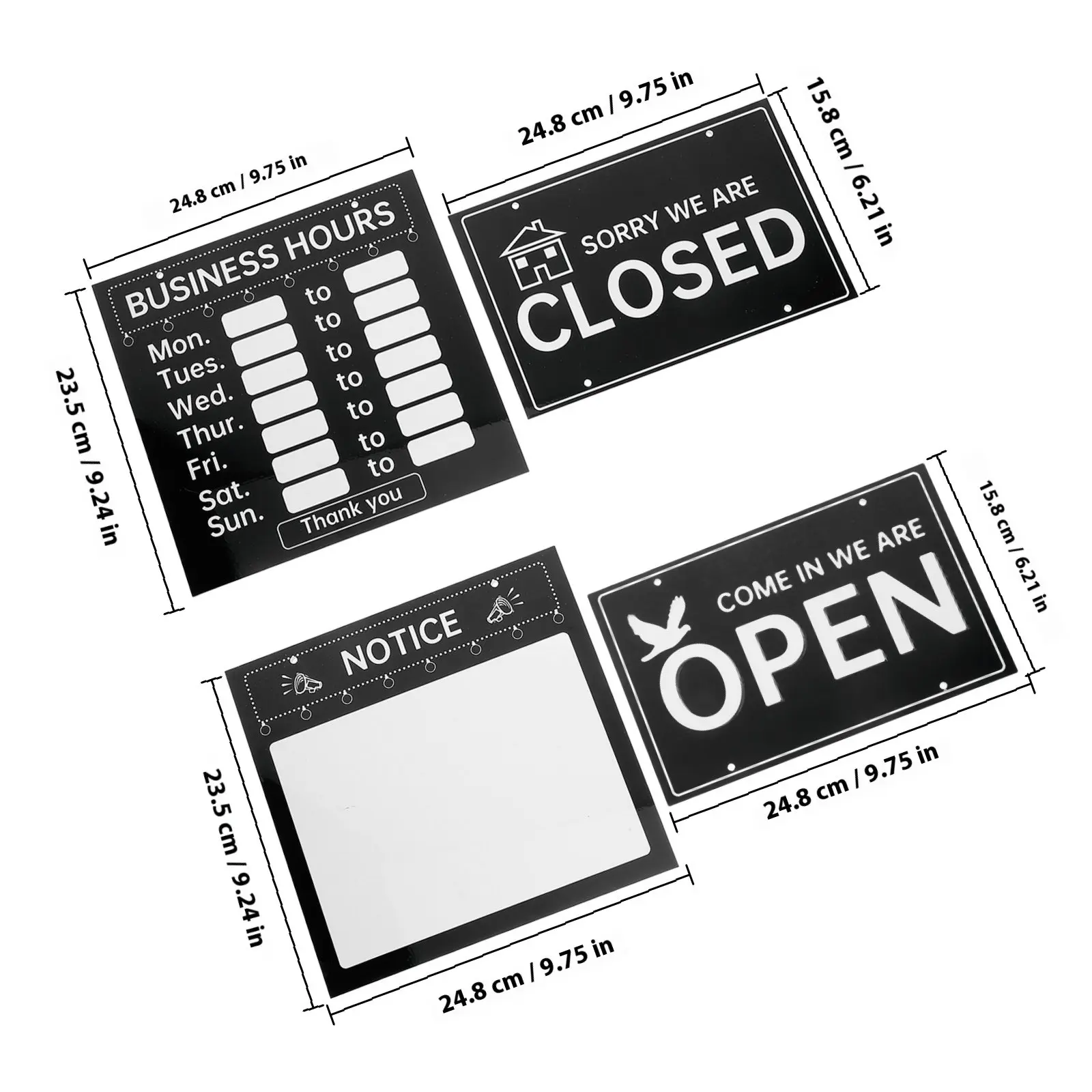 1 set Display Holder Card Office Halloween Christmas New Year Open Closed Door Sign Business Door Sign Business Hours Sign