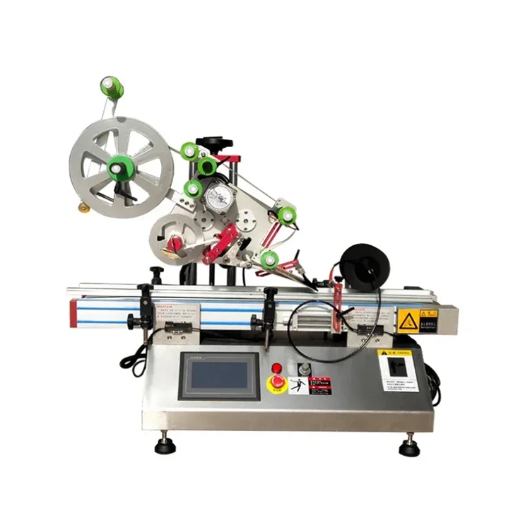 Fully‑Automatic Desktop Flat‑Surface Labeling Machine, Top Label Applicator for Square Bottles Flat Packaging Products
