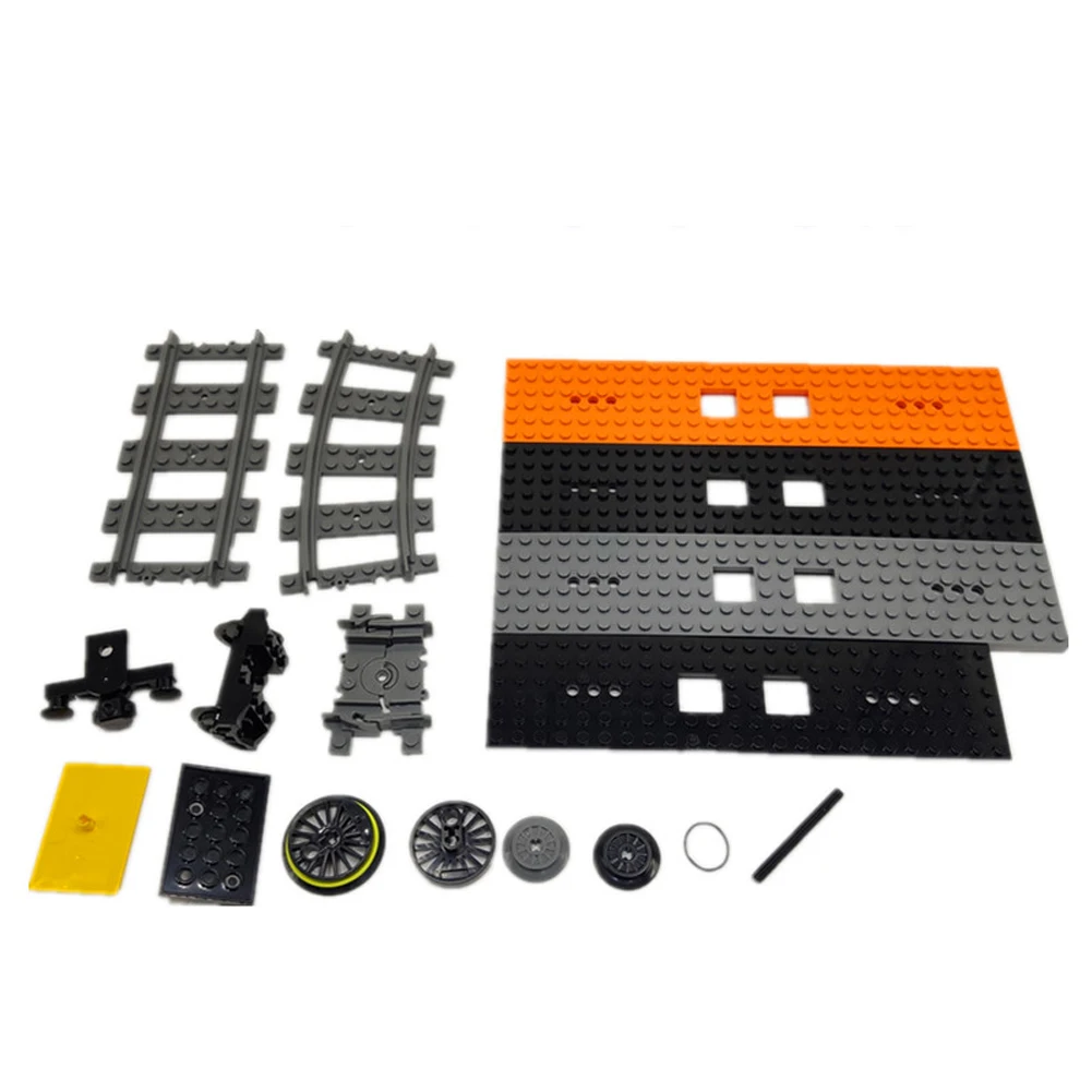 Kit de rueda de Motor de tren MOC, paquete de piezas de tecnología de bloques de construcción, funciones de potencia, accesorios de ladrillos de expansión de tren, juguetes para niños