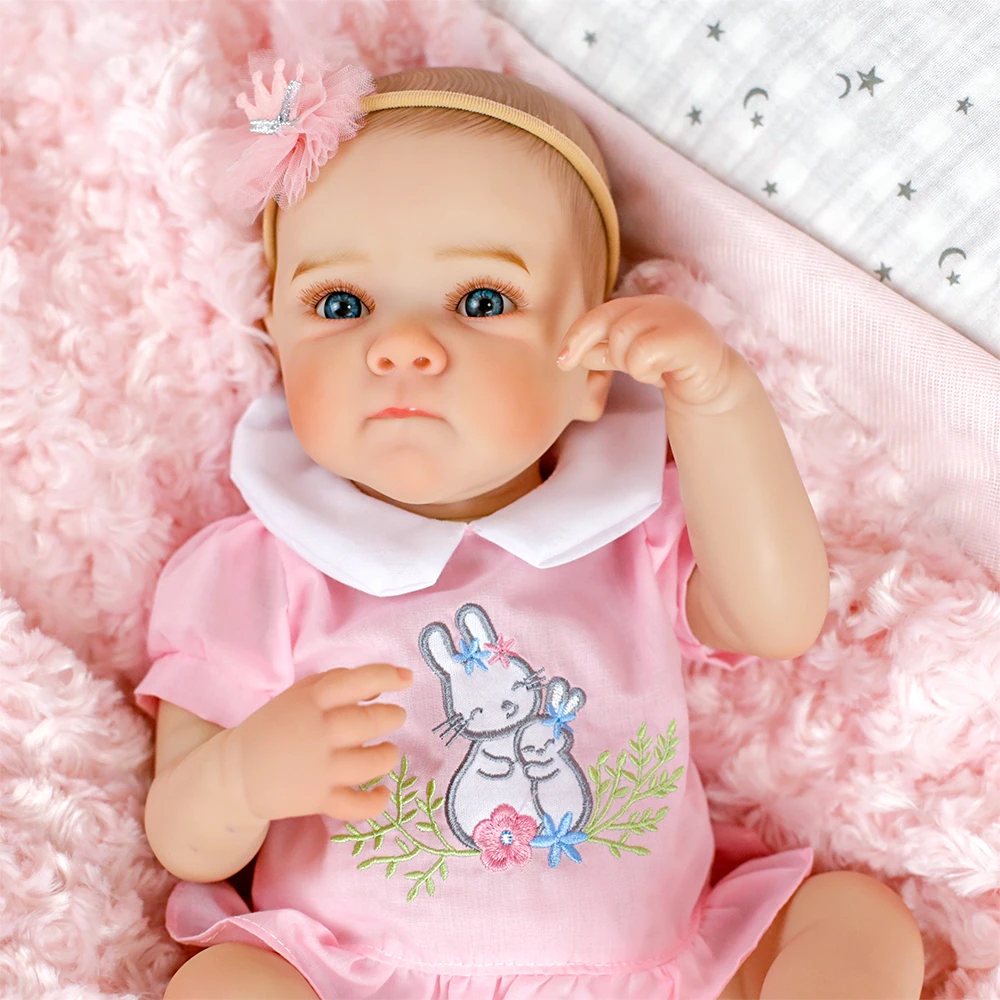19 بوصة واقعية تولد من جديد دمى طفل بيتي مع لينة سيليكون الفينيل الجسم محبوب ثلاثية الأبعاد الجلد رسمت باليد لعبة الشعر تحصيل