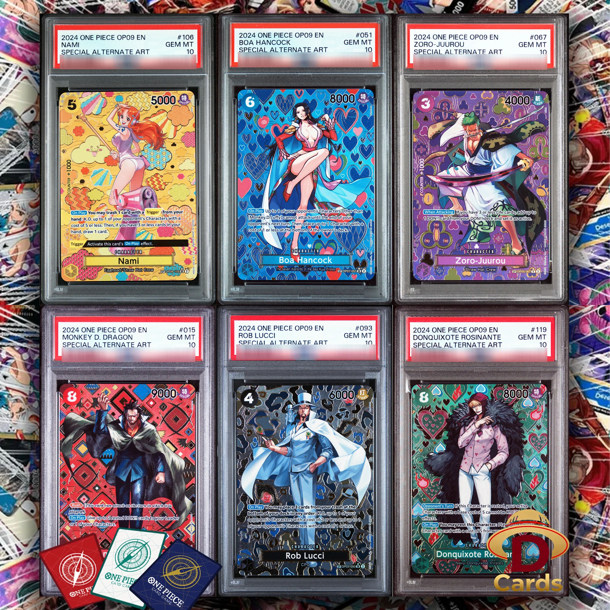 

(6-Cards) One Piece Card [OP-09] EMPERORS IN THE NEW WORLD Set P/S/A10 Special Alternate Art Gemmt10 Card Game Anime Proxy Cards