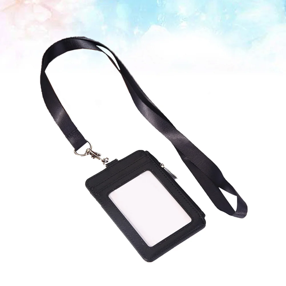 حامل شارة الصدر، واقي بطاقة الهوية السوداء، خفيف الوزن، غطاء علامة الاسم، مجموعة حبل، جيب تخزين للعمل والمدرسة في الهواء الطلق #6