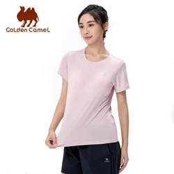 GOLDEN CAMEL Women's T-shirts Moisture-absorbing Quick-dry Cotton t-shirt Short-sleeved Shirts Round Neck Sports Top Breathable