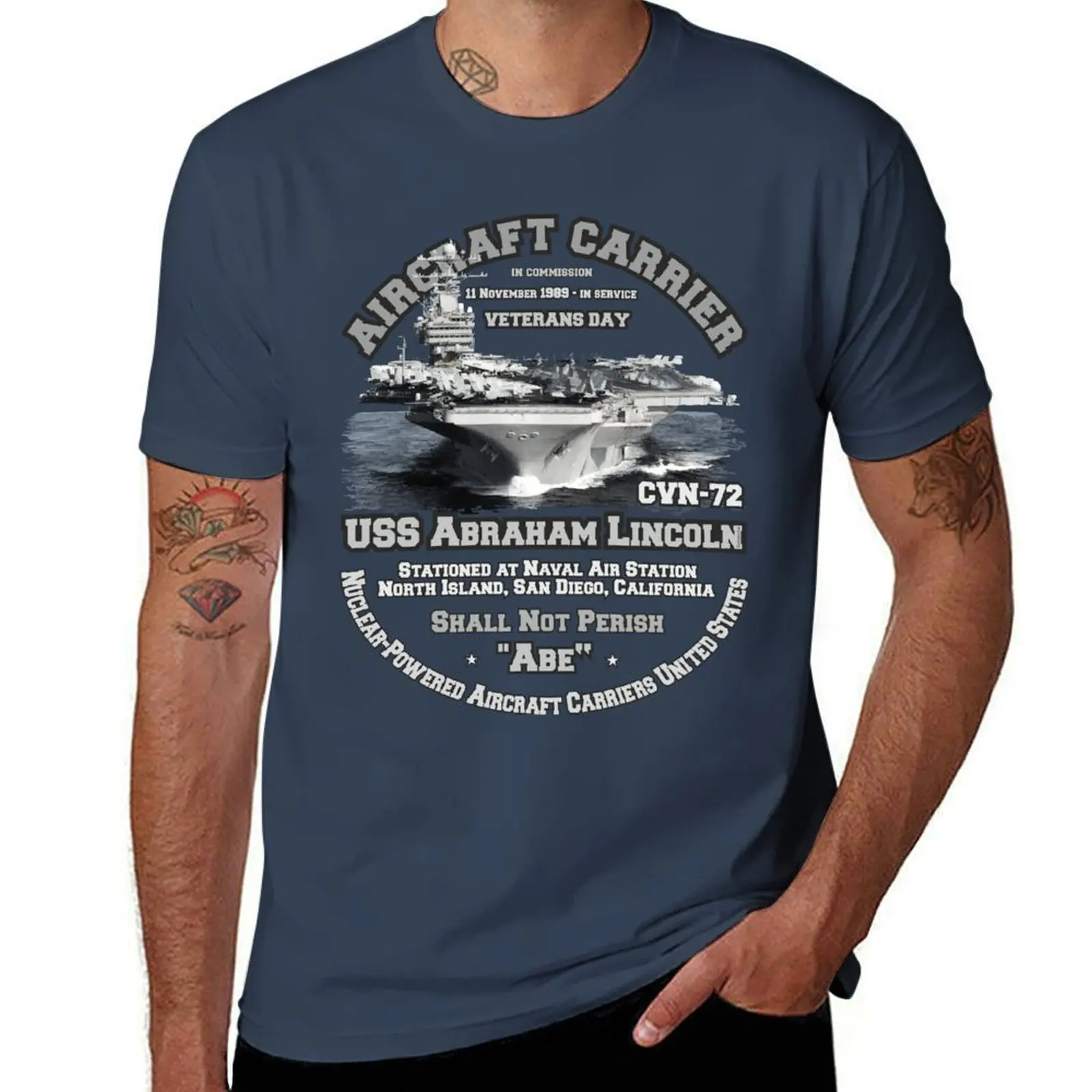 USS Abraham Lincoln (CVN-72) Aircraft Carrier Veterans T-shirt quick drying graphics new edition t shirts for men