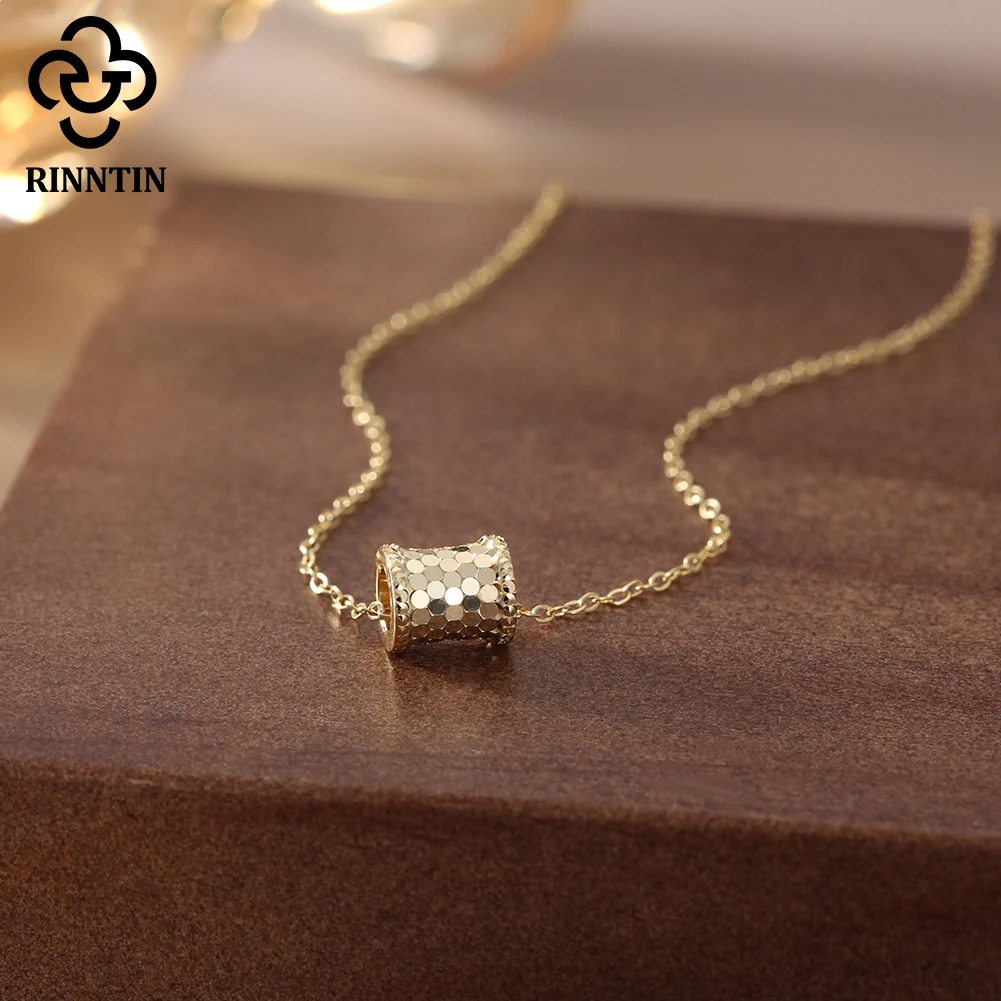 

Rinntin Dainty 45cm S925 Silver Round Pendant Necklace for Women Unquie Choker Chain Wedding Party Friends Jewelry Gift SAPN44