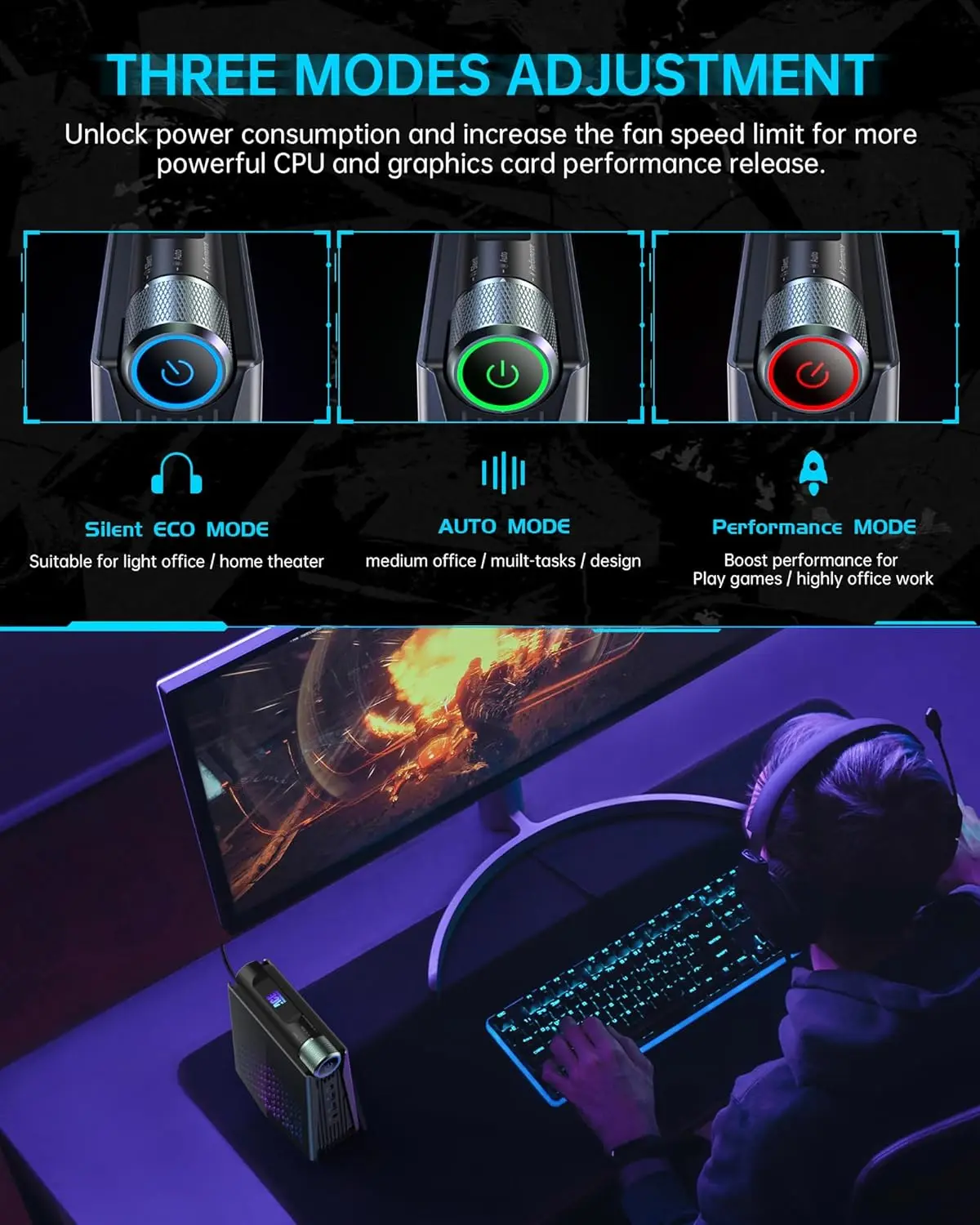 KAMRUI Mini PC S3A AMD Ryzen 7 5825U 16GB DDR4 512GB M.2 SSD 3200Mhz Wifi6 BT5.2 4KUHD RGB Light Mini Desktop Computer Gaming PC