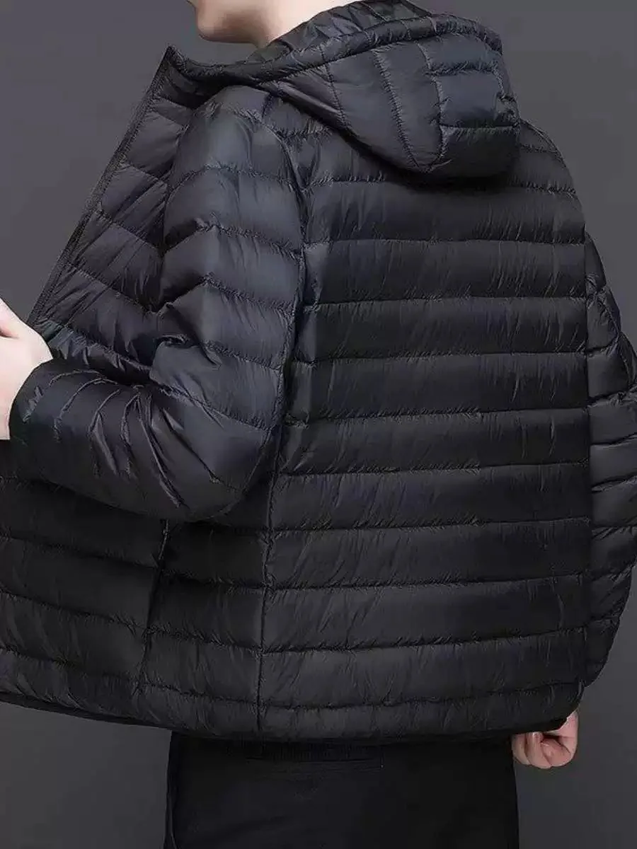 

Легкая хлопковая куртка с флисовой подкладкой для мужчин, осенне-зимняя, новая модная теплая верхняя одежда с воротником-стойкой и капюшоном, защищающая от холода