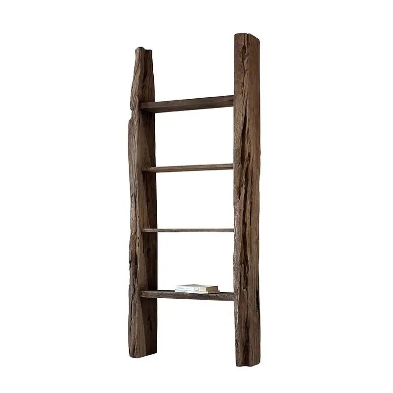 

Weathered Old Elm Homestay Bistro Decoration, Furniture Wabi Sandy Wind Solid Wood Bogu Rack, Shelf