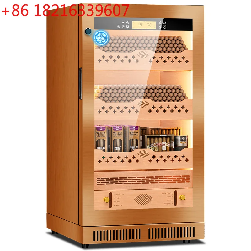 

Шкаф для сигар Постоянная температура и влажность Неморозный вкладыш из кедрового дерева большой емкости с воздушным охлаждением Шкаф для хранения сигар