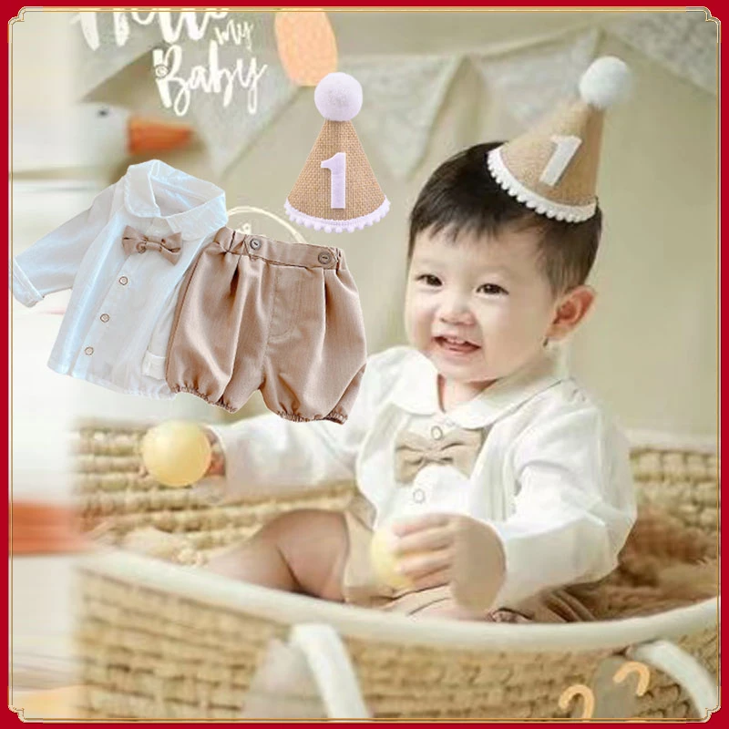 Baby Boy Christening Baptismal Dedication 1st Birthday Outfit 0-18 Months Infant Boys Photograph Gentlemen Clothes Suit Set