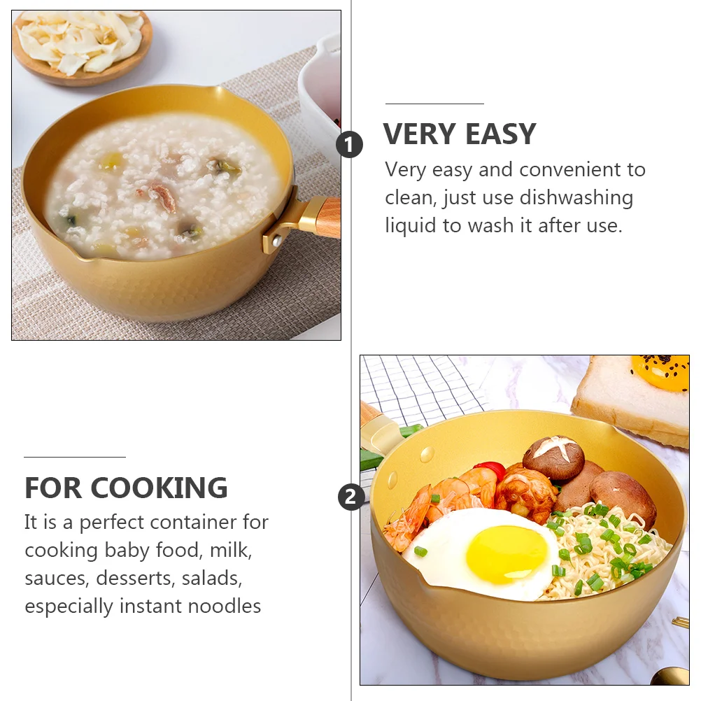 

Japanese Style Milk Pan Non-Stick Cooking Pot With Handle Multi-Functional Sauce Pan For Instant Noodles Food Household Use