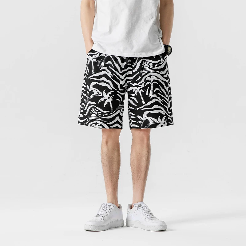 

Шорты мужские для плавания с принтом деревьев, Пляжные штаны для спортзала, серфинга, черные бежевые, лето