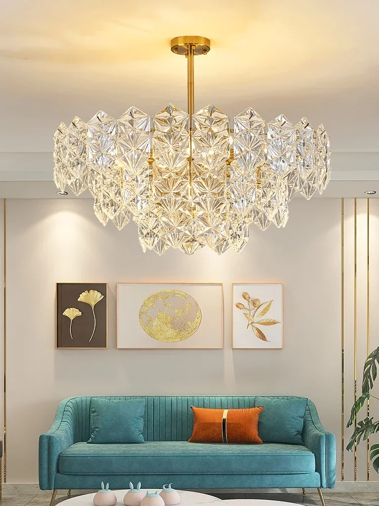 

Modern LED Diamond Crystal Ceiling Chandeliers Luxury Hanging Light Living Dining Room Pendent Lamp Home Decor Luster Fixtures