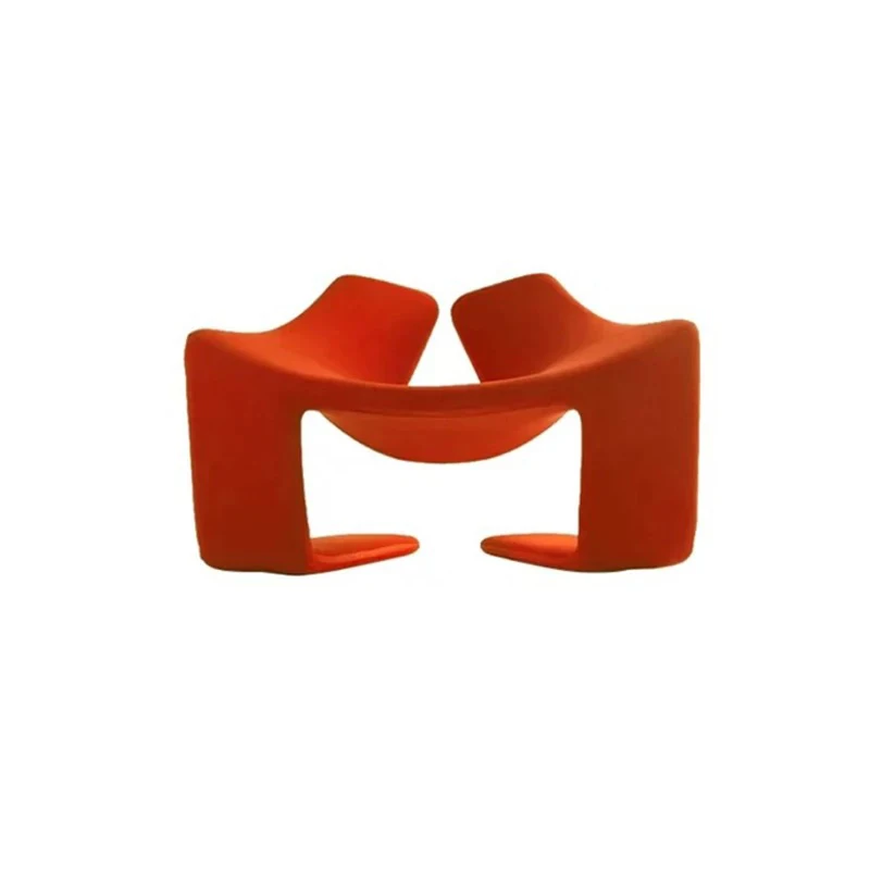 

Fabric leisure single chair, fiberglass special-shaped, hollow opening living room, hotel model room chair