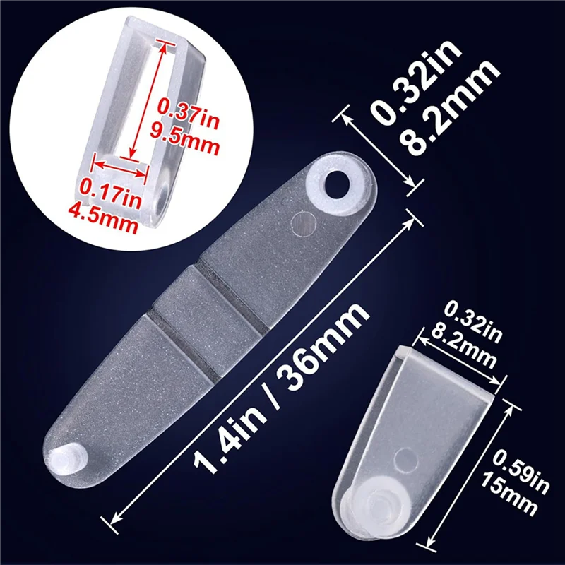 ABJI-600 peças de clipes de chaveiro de plástico, conector de chaveiro acrílico, clipes de chaveiro transparentes para artesanato, acessório de chaveiro