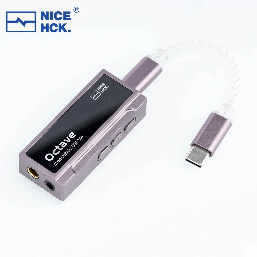 

NICEHCK Octave Type-C Lossless Headphone Amplifier ES9039Q2M DAC 768kHz / 32-bit DSD256 3.5mm 4.4mm Output Amplifier Decoder