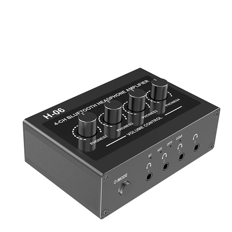 H-06 Bluetooth Earphone Amplifier One Input Four Output Preamp Distributor One Input Four Output Headphone Amplifier
