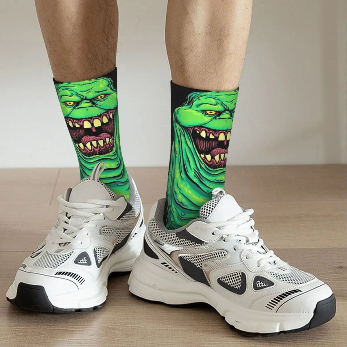 Funny Crazy Sock for Men Slimer Disgusting Blob Hip Hop Vintage Ghostbusters Happy Quality Pattern Printed Boys Crew Sock