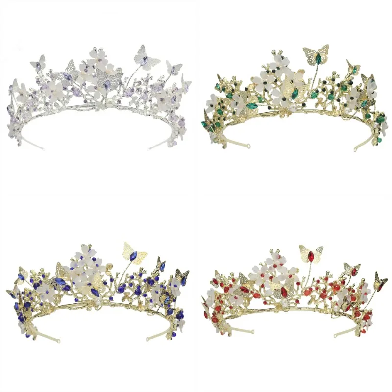 

*European American Retro Baroque Handmade Crystal Crown Wreath Headpiece for Women Wedding Party Headdress Hair Accessories