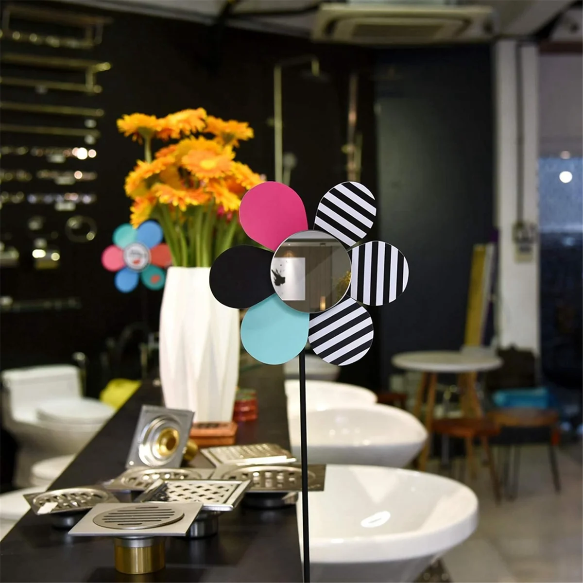 أفضل 25 قطعة من الأكريليك صغيرة الحجم مرآة مستديرة لاصقة صغيرة مستديرة مرآة الحرفية بلاط المرآة للحرف اليدوية (قطر 4 بوصة) #4