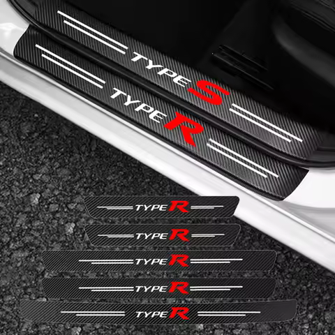 Car Door Sill Trunk Bumper Pedal Anti Scratch Decal Sticker Cover Protector Waterproof For Honda Civic Type R Type S TypeR TypeS