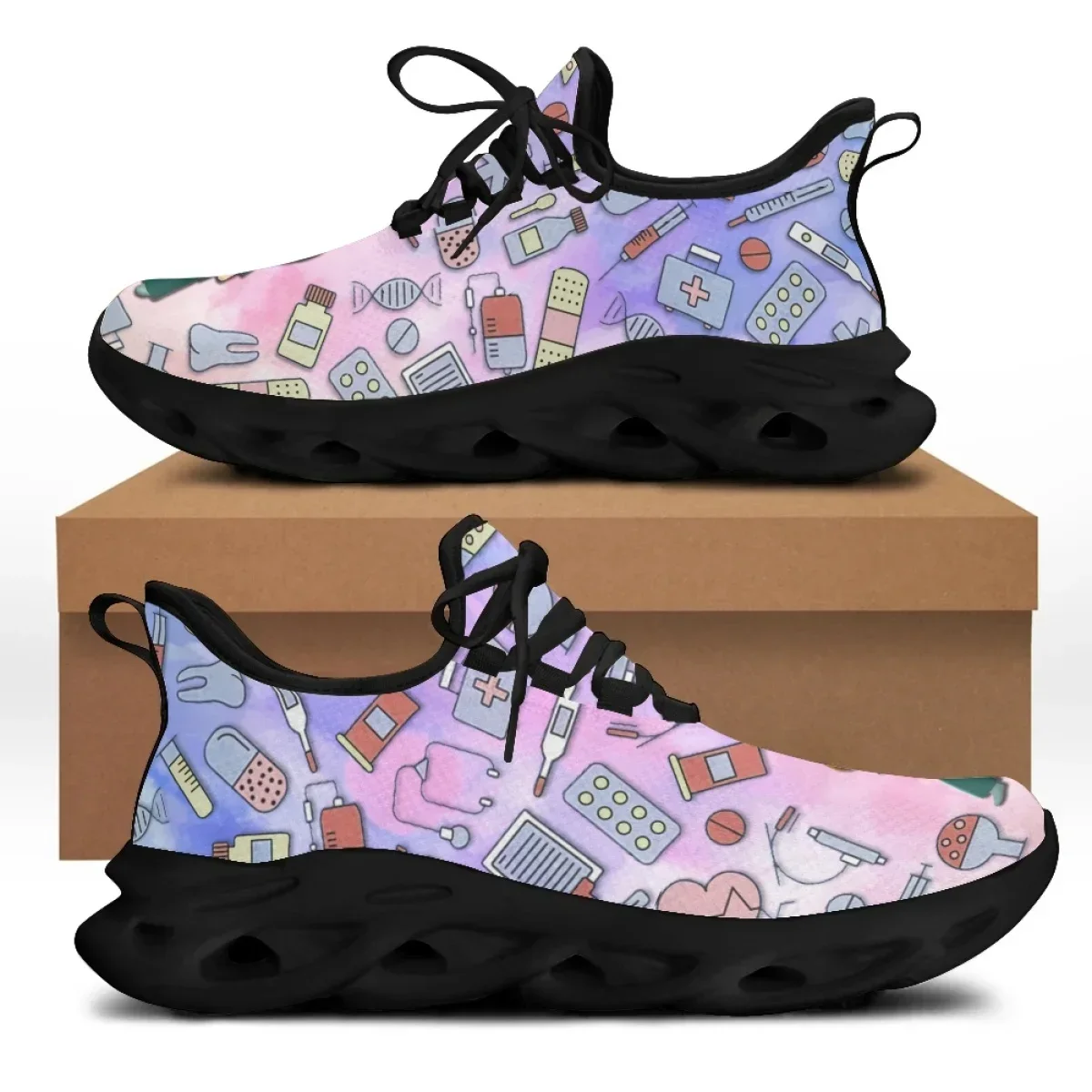 

Customized Fancy Sneakers Women Custom Pattern Print Plus Size Flat Children Mesh School Shoes Girls Dropshipping 2022
